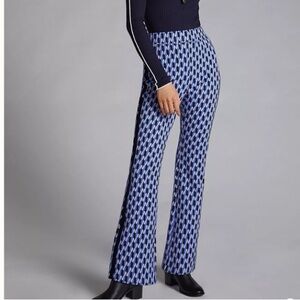Maeve Blue Geometric Print Bootcut Pants